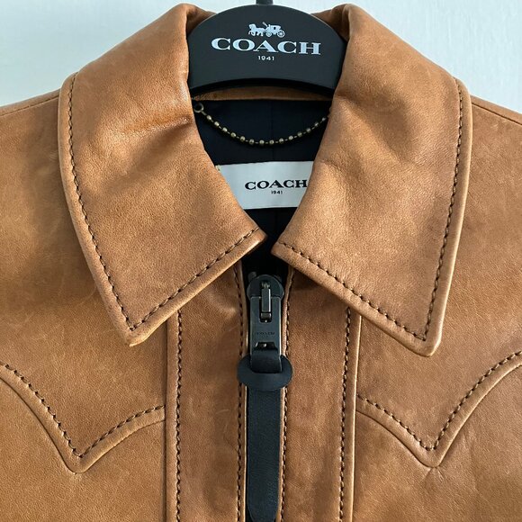 RARE Coach Cropped Leather Jacket - Picture 3 of 11